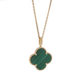 Van Cleef & Arpels Magic Alhambra Malachite 18k Yellow Gold Necklace 0003848