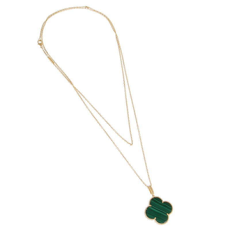 Van Cleef & Arpels Magic Alhambra Malachite 18k Yellow Gold Necklace