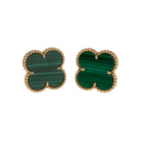 Van Cleef & Arpels Magic Alhambra Malachite Earrings 18K Yellow Gold 0004098