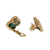 Van Cleef & Arpels Magic Alhambra Malachite Earrings 18K Yellow Gold 0004098