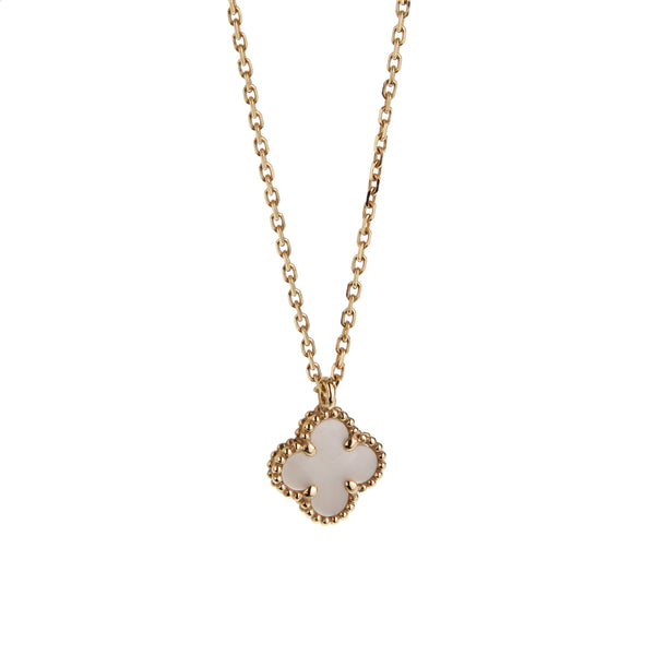 VCA Sweet Alhambra Mother-of-Pearl Necklace 18K Yellow Gold display picture 1