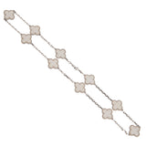 Van Cleef & Arpels Vintage Alhambra 10 Motif 18k White Gold Mother-of-Pearl Necklace 0003961