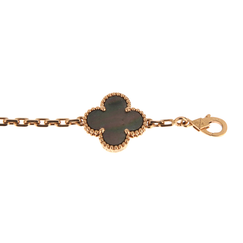 Van Cleef & Arpels Vintage Alhambra 18k Gold Mother of Pearl Bracelet