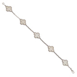 Van Cleef & Arpels Vintage Alhambra 18k White Gold Mother of Pearl Bracelet 0003960