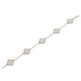 Van Cleef & Arpels Vintage Alhambra 18k White Gold Mother of Pearl Bracelet 0003960