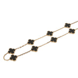 Van Cleef & Arpels Vintage Alhambra 20 Motif Long Necklace in 18K Yellow Gold with Onyx 0004093