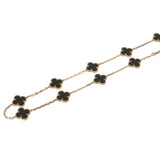 Van Cleef Arpels Vintage Alhambra 20-Motif Onyx 18k Gold Necklace 0004001