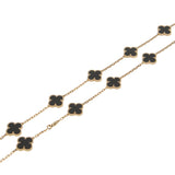 Van Cleef Arpels Vintage Alhambra 20-Motif Onyx 18k Gold Necklace 0004001