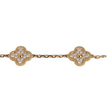 Van Cleef & Arpels Vintage Alhambra 5-Motif Diamond 18k Yellow Gold Bracelet 0004004