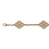 Van Cleef & Arpels Vintage Alhambra 5-Motif Diamond 18k Yellow Gold Bracelet 0004004
