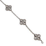 Van Cleef & Arpels Vintage Alhambra Bracelet 5 Motifs 18K White Gold Guilloche 0004122
