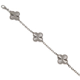 Van Cleef & Arpels Vintage Alhambra Bracelet 5 Motifs 18K White Gold Guilloche 0004122