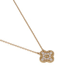 Van Cleef & Arpels Vintage Alhambra Diamond 18k Yellow Gold Pendant Necklace 0004197