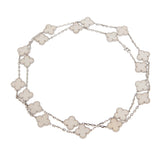 Van Cleef & Arpels Vintage Alhambra Long Necklace 20 Motifs 18K White Gold & Mother-of-Pearl 0003937