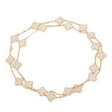 Van Cleef & Arpels Vintage Alhambra Long Necklace — 20 Motifs, 18K Yellow Gold & Mother-of-Pearl