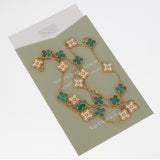 Van Cleef Arpels Vintage Alhambra Malachite Diamond Long Necklace 20 Motifs 0004021
