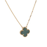 Van Cleef & Arpels Vintage Alhambra Malachite Pendant 18K Yellow Gold 0004033