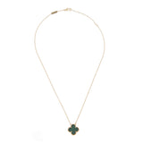 Van Cleef & Arpels Vintage Alhambra Malachite Pendant 18K Yellow Gold 0004033