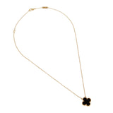 Van Cleef & Arpels Vintage Alhambra Necklace 18K Yellow Gold Onyx 0004035
