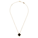 Van Cleef & Arpels Vintage Alhambra Necklace 18K Yellow Gold Onyx 0004035