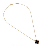 Van Cleef & Arpels Vintage Alhambra Necklace 18K Yellow Gold Onyx 0004035