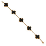 Van Cleef & Arpels Vintage Alhambra Onyx 18k Yellow Gold Bracelet 0003951