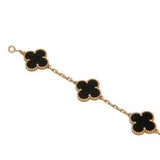 Van Cleef & Arpels Vintage Alhambra Onyx 18k Yellow Gold Bracelet 0003951