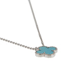 Van Cleef & Arpels Vintage Alhambra Turquoise 18K White Gold Necklace 0003934