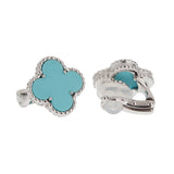 Van Cleef & Arpels Vintage Alhambra Turquoise Earrings 18k White Gold 0004053