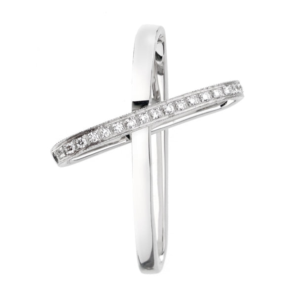 Alfieri St John White Gold Diamond Cross Pendant 0000955