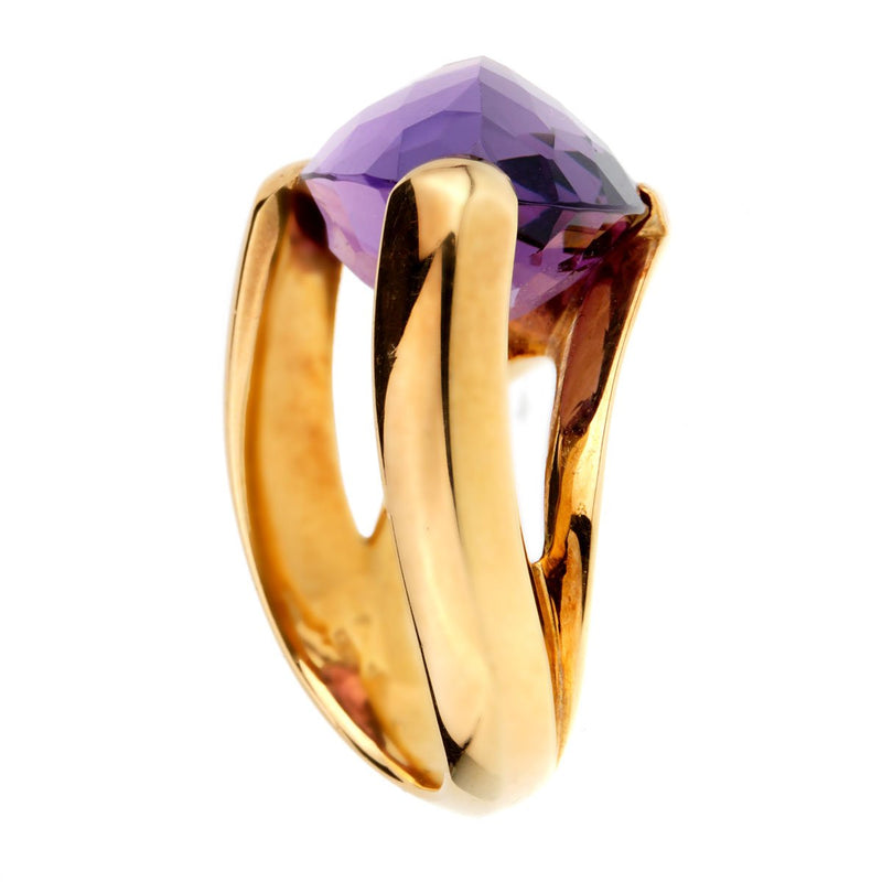 Antonini Amethyst Gold Cocktail Ring Size 6 1/2