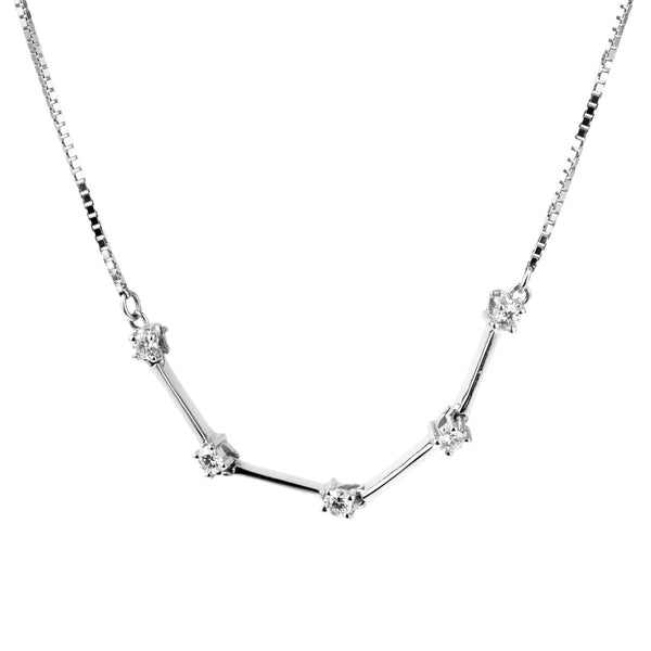 Banco Oro Diamond Line White Gold Necklace – Opulent Jewelers