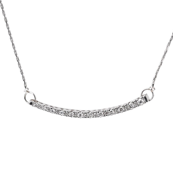 Banco Oro Diamond Line White Gold Necklace 0000979