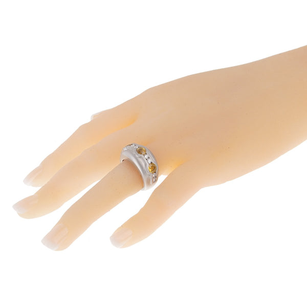 Barry Kieselstein Cord Diamond Yellow Sapphire Platinum Ring 0000304