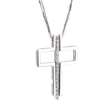 Bliss Diamond Cross White Gold Necklace 0000995