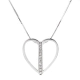Bliss Diamond White Gold Heart Necklace 0000996