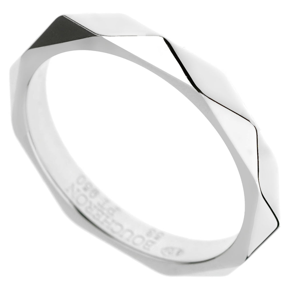 Boucheron Facette Platinum Band Ring Sz 6 1 2 Opulent Jewelers