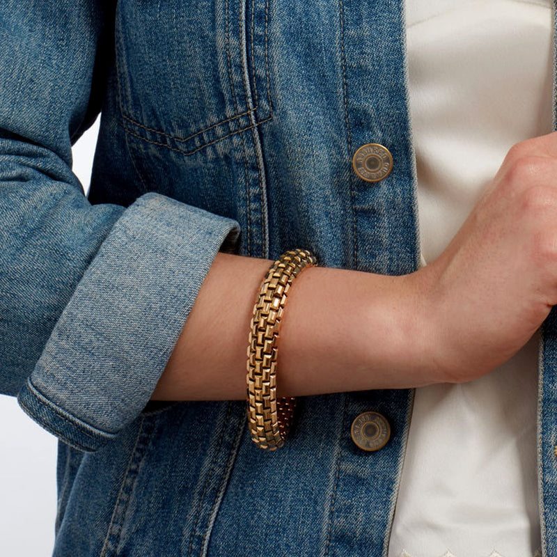 Boucheron French Brick Yellow Gold Chain Bracelet Opulent Jewelers