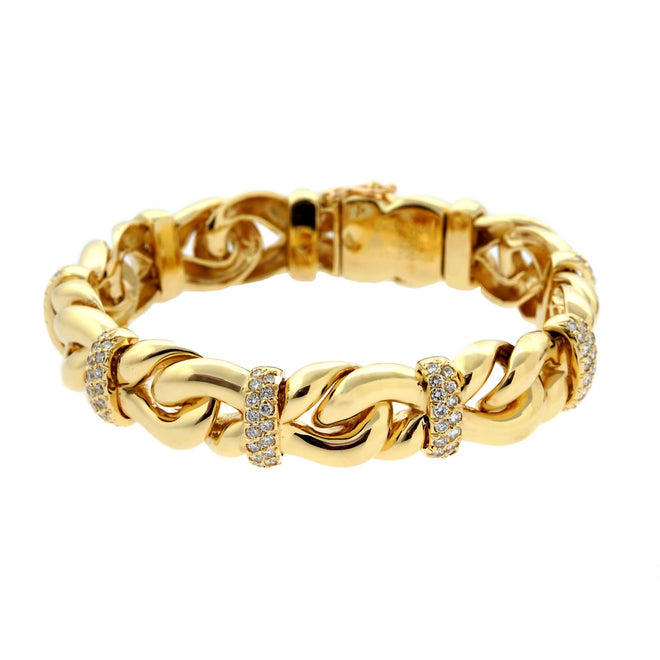 Boucheron Gold Diamond Chain Bracelet 0000645