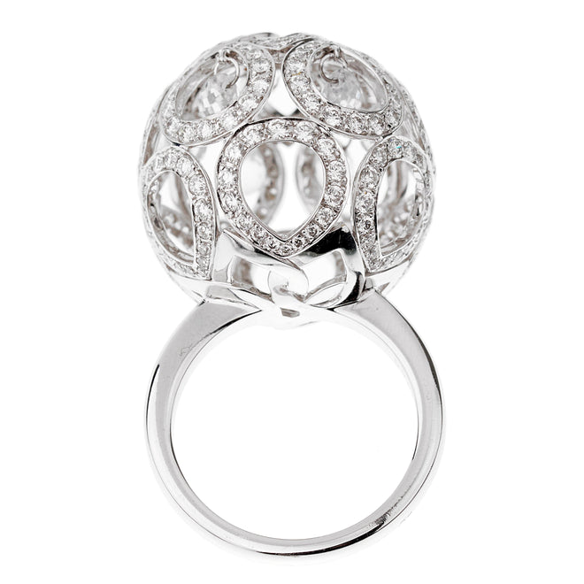 Boucheron High Jewelry Diamond & Briollete White Gold Cocktail Ring 0003092