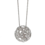 Boucheron Openwork Flower Diamond White Gold Necklace 0003088