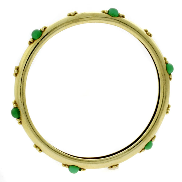 Boucheron Paris Emerald Gold Slip On Bangle 0000294