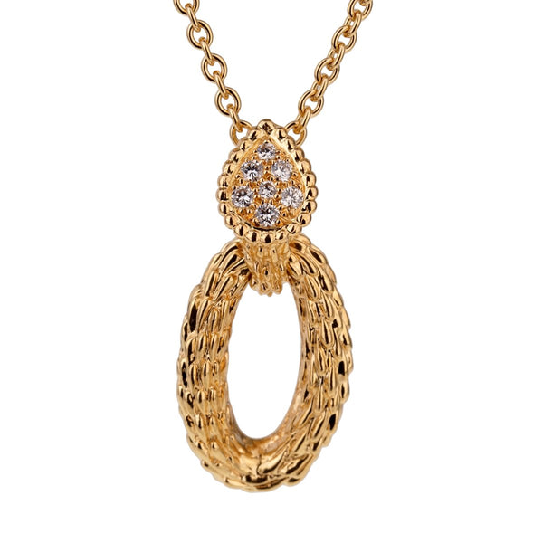 Boucheron Serpent Boheme Diamond Gold Necklace 0001068