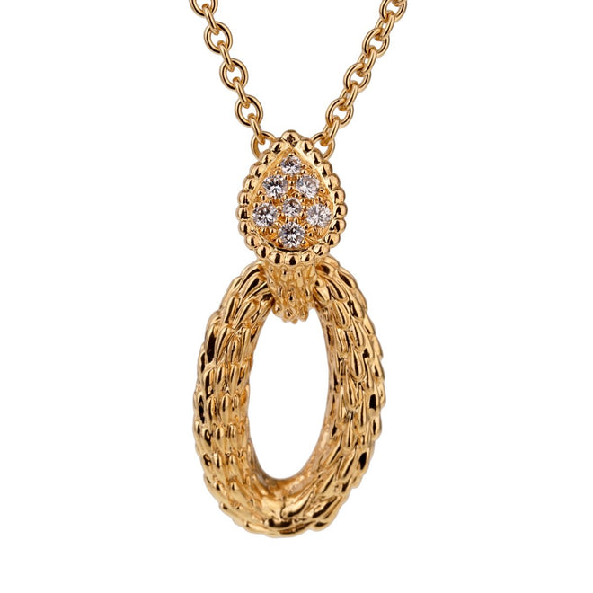 Boucheron Serpent Boheme Diamond Gold Necklace 0001270