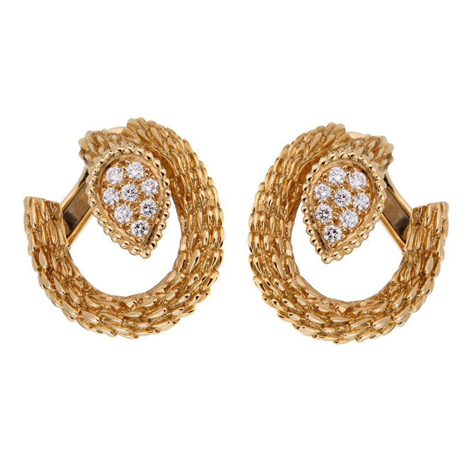Boucheron Serpent Boheme Diamond Hoop Earrings 0001902