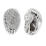 Boucheron Vintage White Gold Diamond Swirl Earrings 0002654