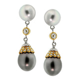 Buccellati Pearl Diamond Drop Earrings 0000557
