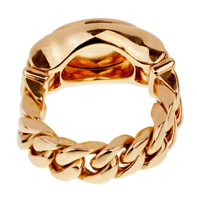 Bulgari Bulgari Lapis Chain Link Yellow Gold Ring 0001877