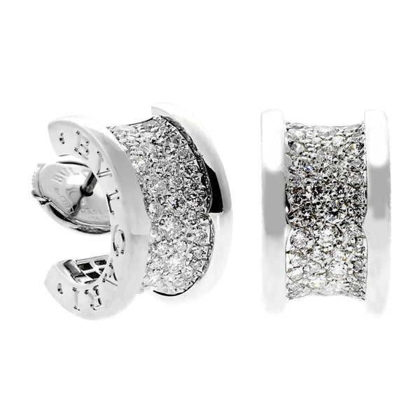 Bulgari Bzero1 Pave Diamond White Gold Earrings 0000159