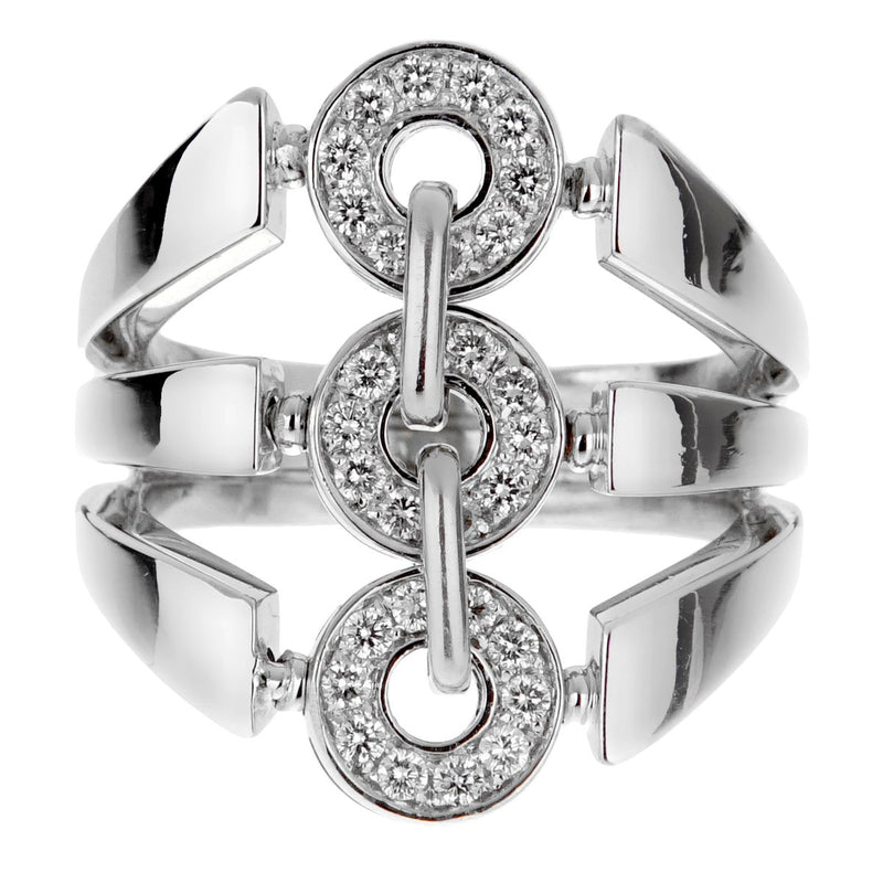 Bvlgari Diamond White Gold Cocktail Ring Sz 6 3/4 – Opulent